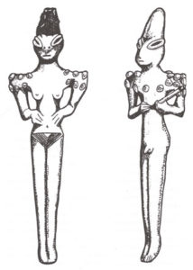Ophidian (snake-like) figurines from ancient Sumer